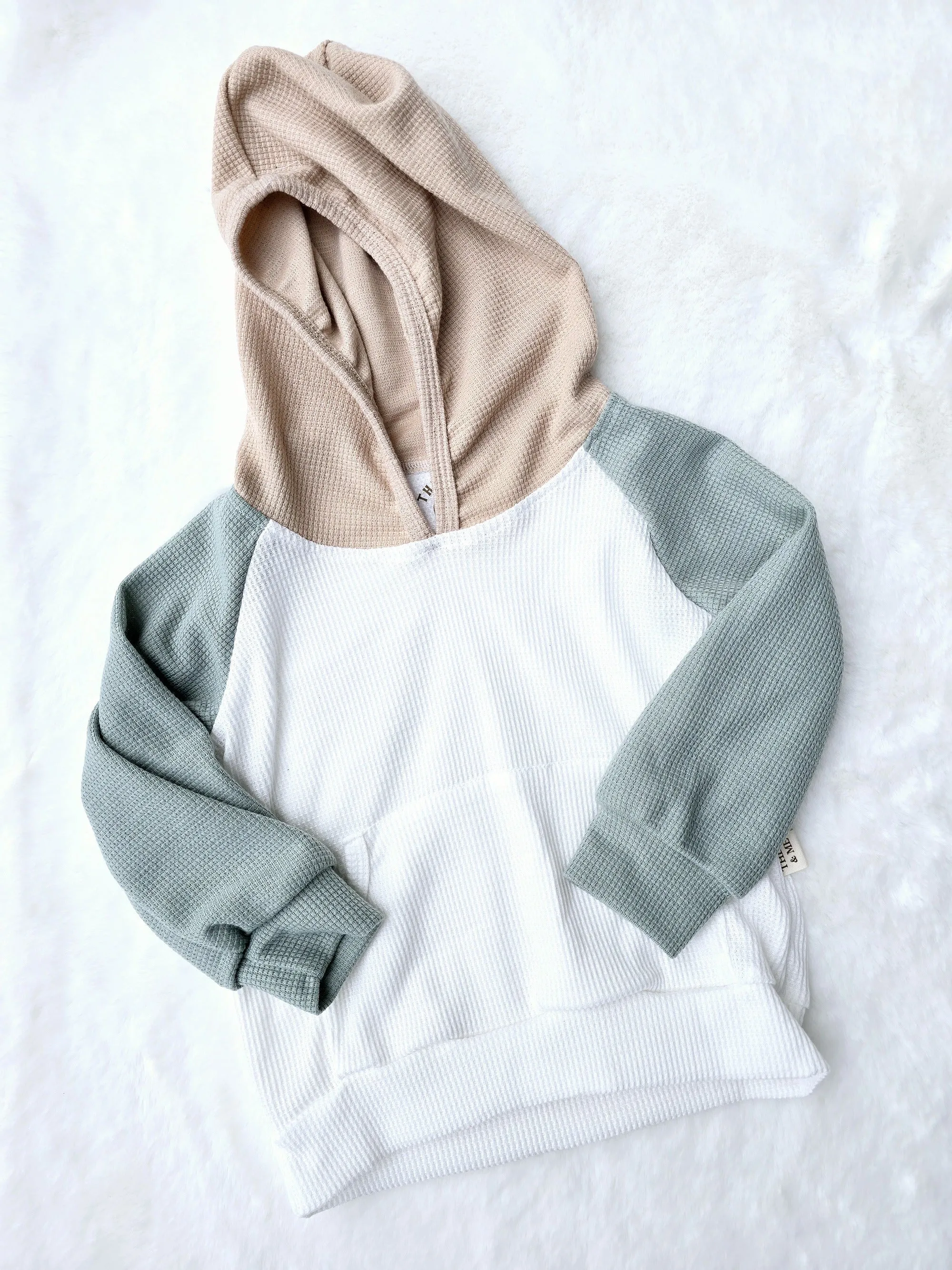 Boys 2 PC Set - Waffle Color Block Green White Brown Sweat Set sold by Roxie’s Picks product image thumbnail 4