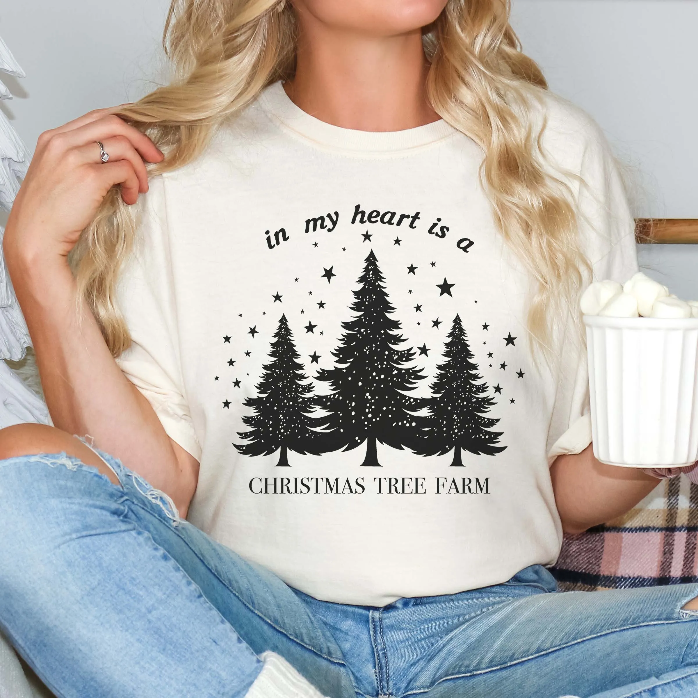 In My Heart Is A Christmas Tree Farm Comfort Color Graphic Tee sold by Roxie’s Picks