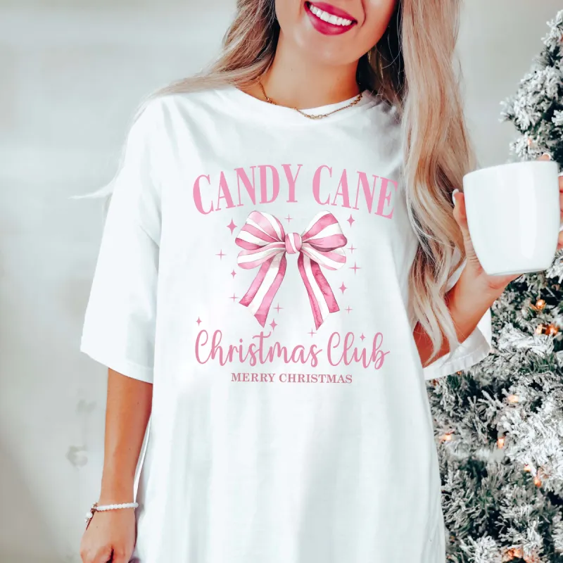 Candy Cane Christmas Club Comfort Color Graphic Tee sold by Roxie’s Picks