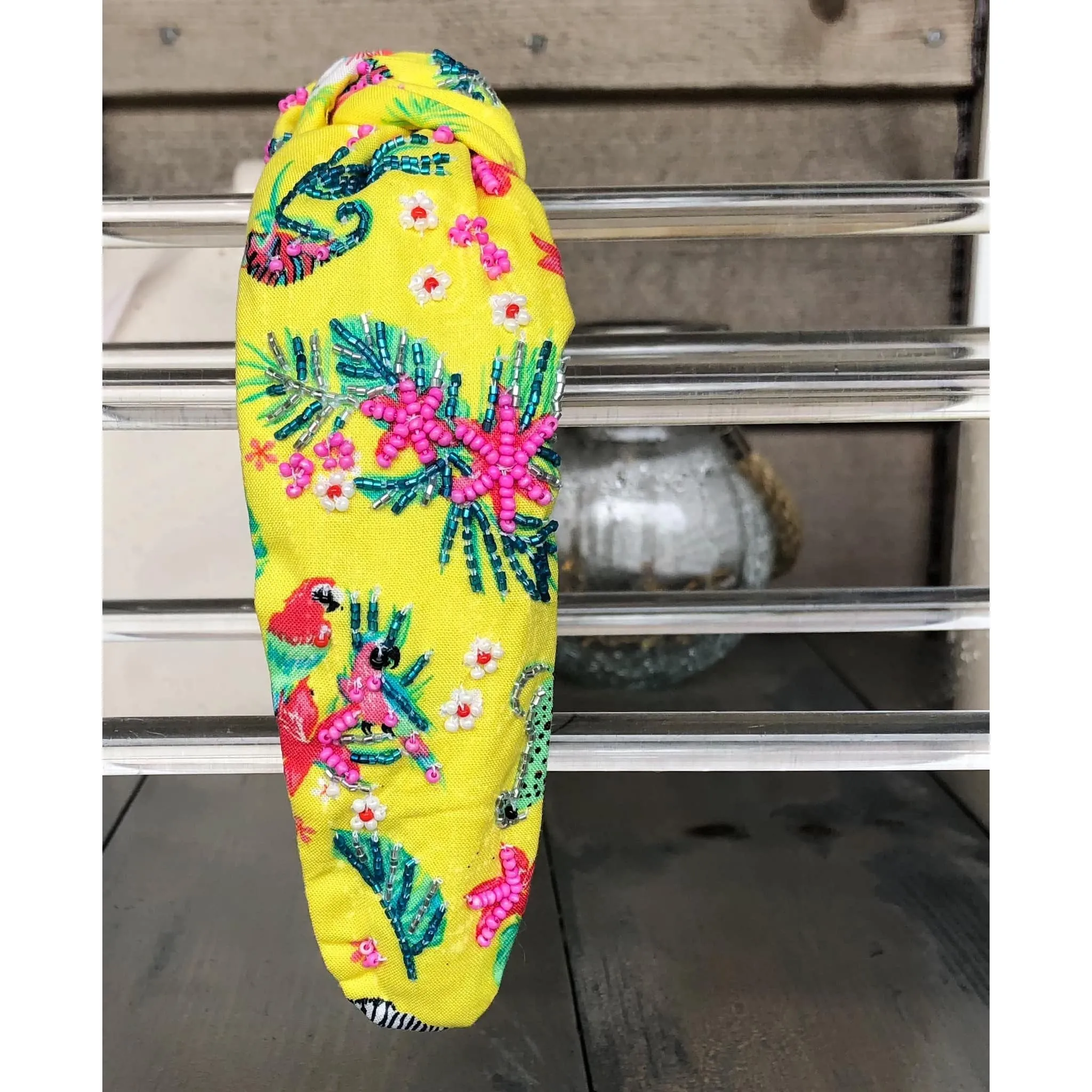 Tropical Bliss Seed Beaded Top Knot Headband -Exclusive OBX Prep sold by Roxie’s Picks product image thumbnail 3