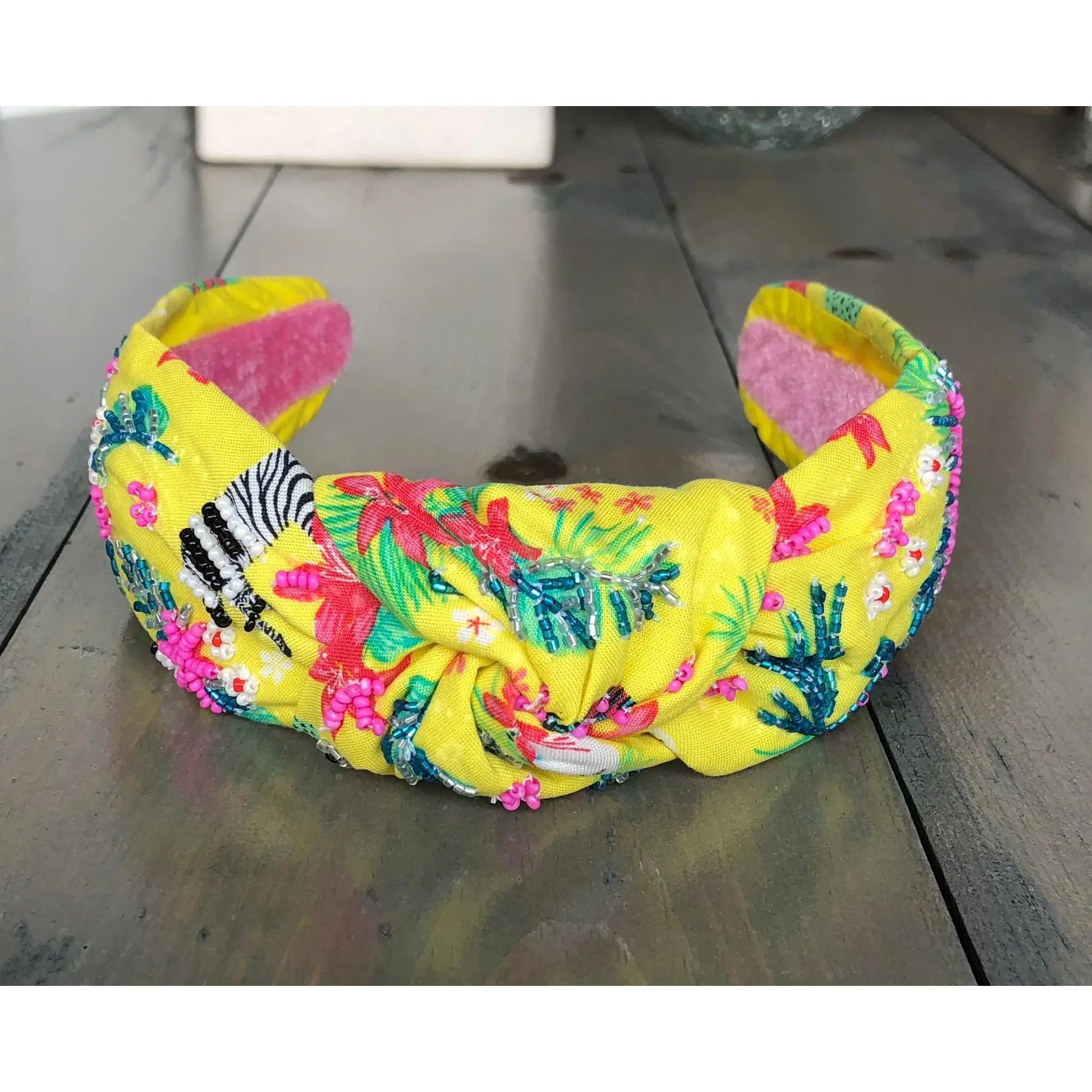 Tropical Bliss Seed Beaded Top Knot Headband -Exclusive OBX Prep sold by Roxie’s Picks product image thumbnail 2