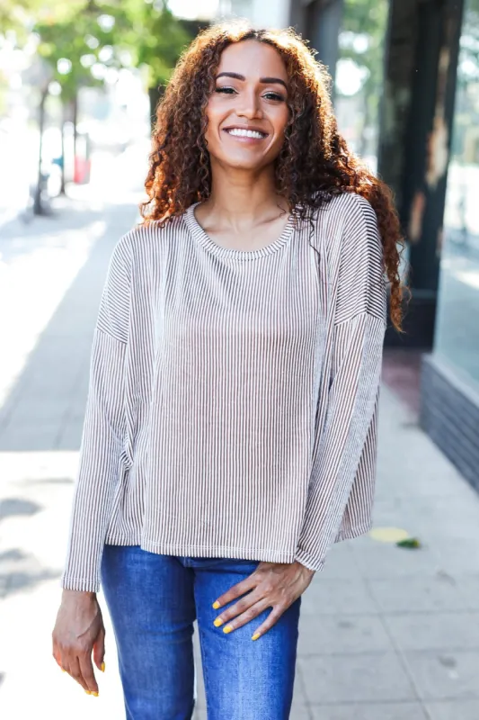 Hello Beautiful Camel Rib Dolman Cropped Sweater Top sold by Roxie’s Picks