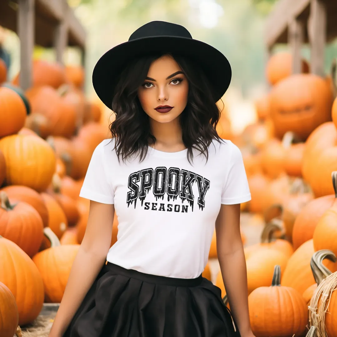 Distressed Spooky Season Halloween Graphic Tee sold by Roxie’s Picks