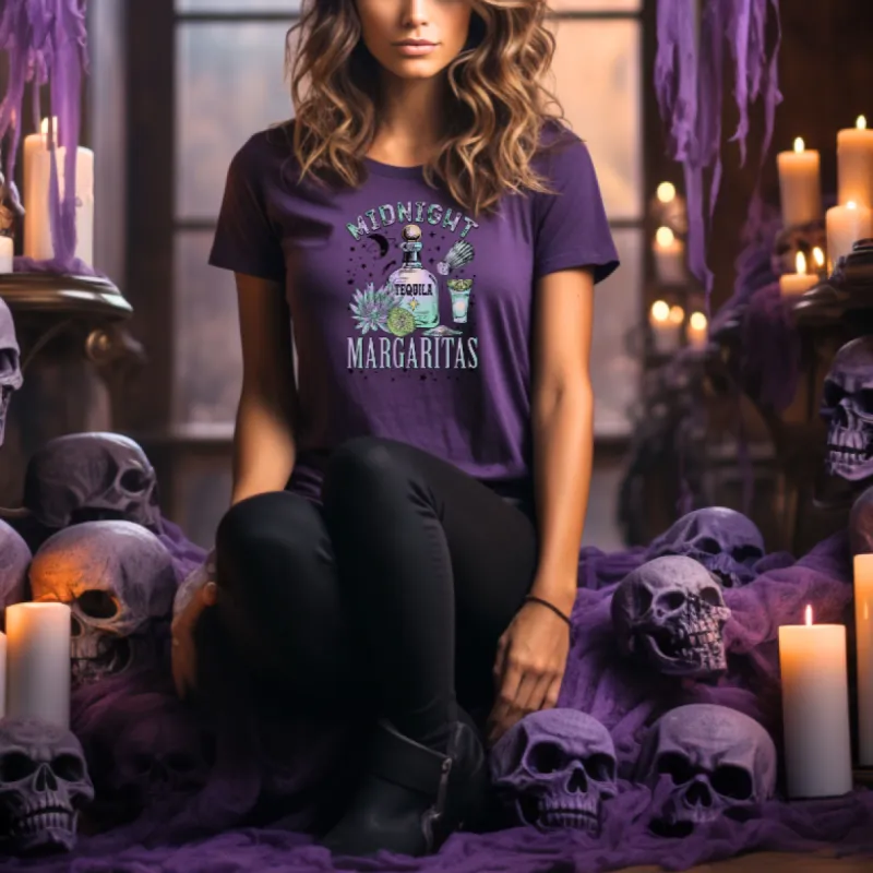 Midnight Margaritas Halloween Graphic Tee sold by Roxie’s Picks