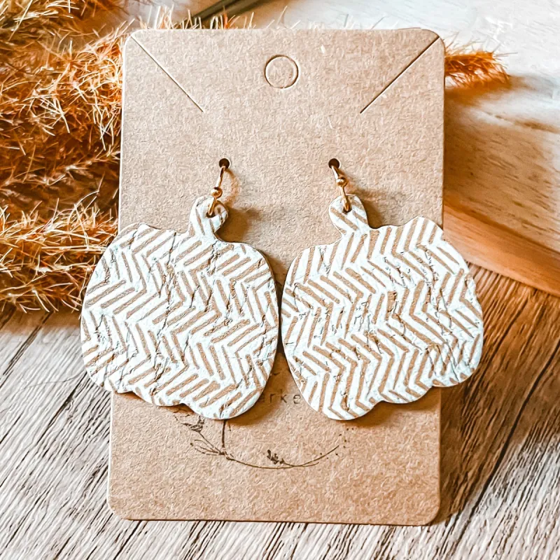 Honey Broken Chevron Pumpkin Earrings sold by Roxie’s Picks