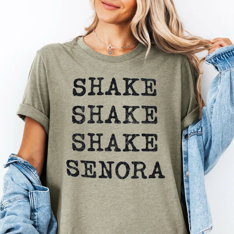Shake Shake Shake Senora Funny Halloween Movie Graphic Tee sold by Roxie’s Picks