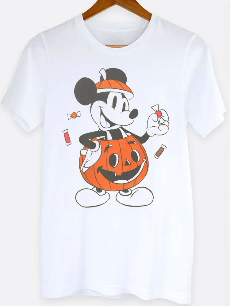 Vintage Mickey Pumpkin Cute Halloween Graphic Tee sold by Roxie’s Picks product image thumbnail 2