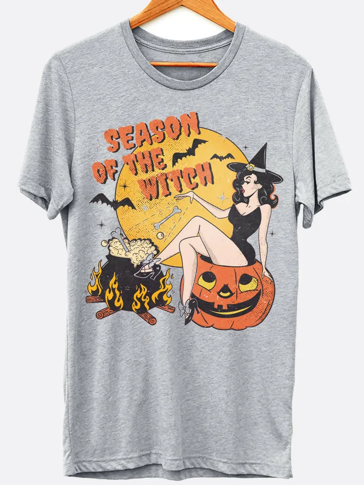 Vintage Season Of The Witch Halloween Graphic Tee sold by Roxie’s Picks product image thumbnail 2