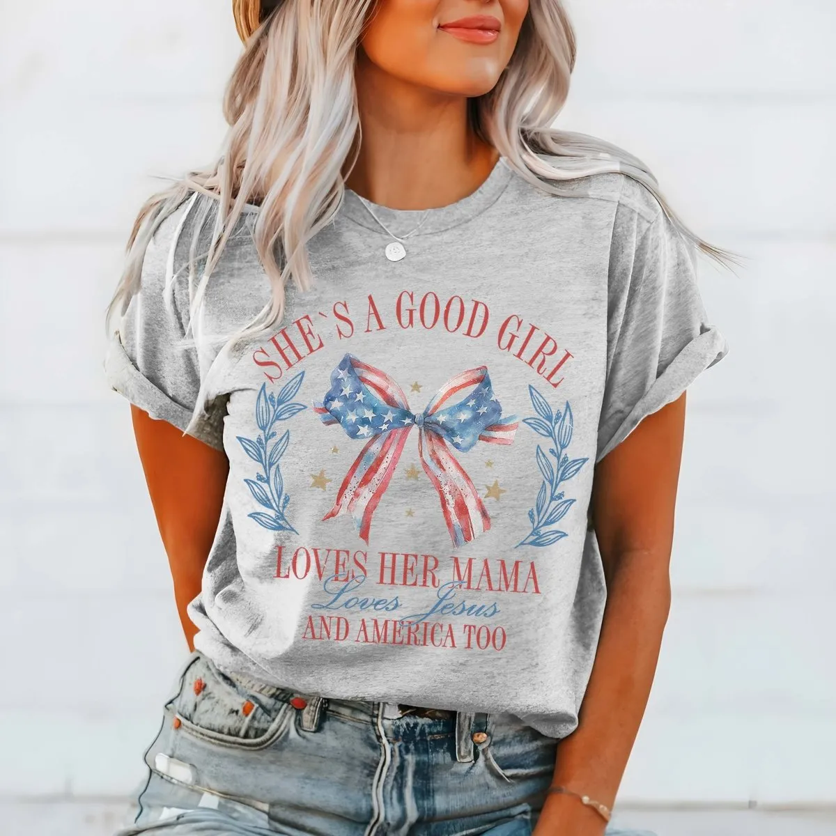She's A Good Girl Bow Graphic Tee sold by Roxie’s Picks product image thumbnail 3