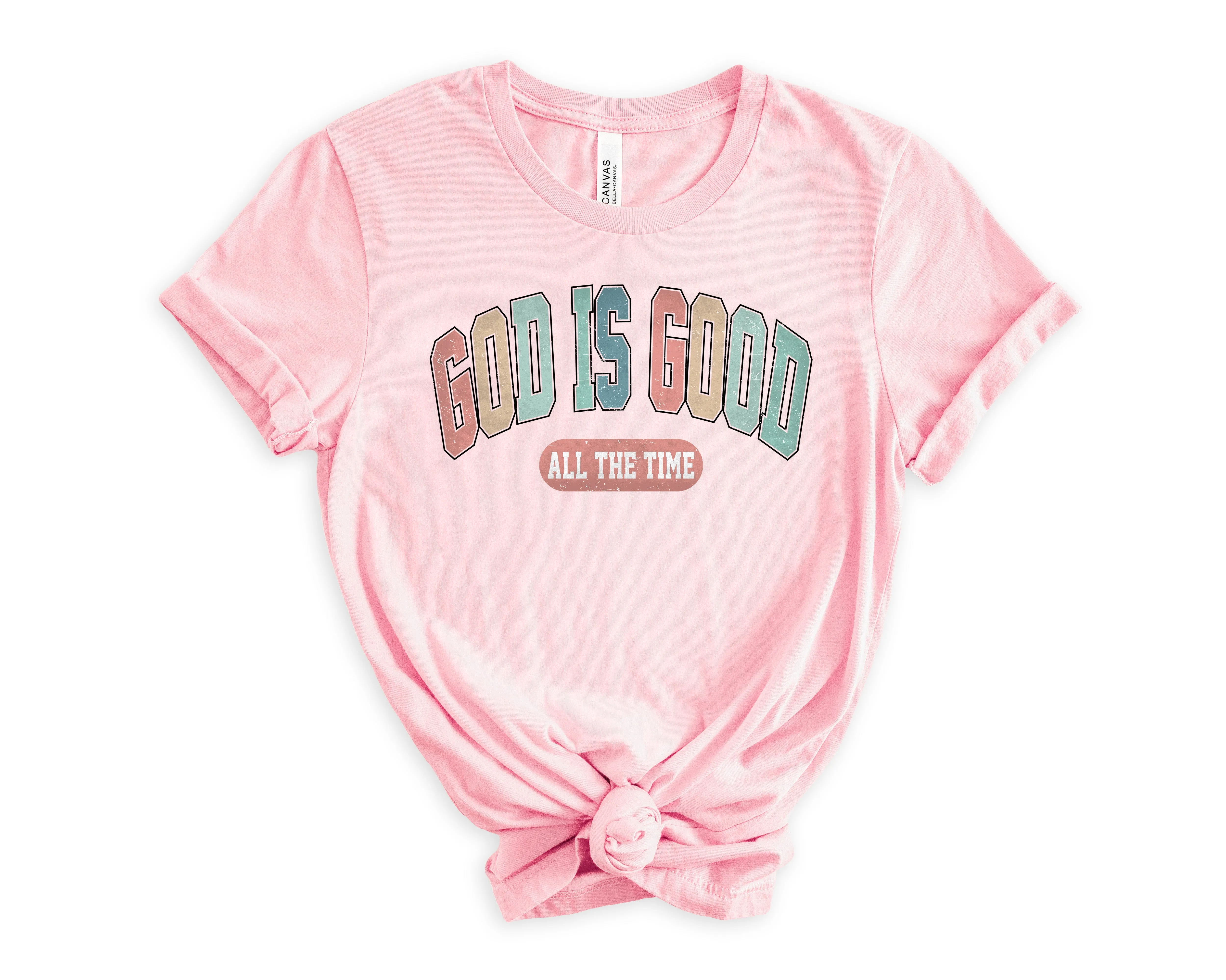 God Is Good All the Time Pastel Colored Women's Graphic Tee sold by Roxie’s Picks product image thumbnail 4