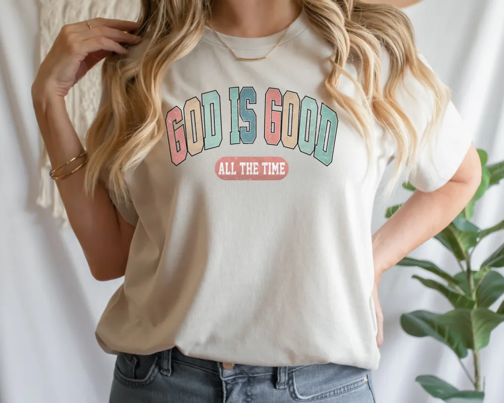 God Is Good All the Time Pastel Colored Women's Graphic Tee sold by Roxie’s Picks