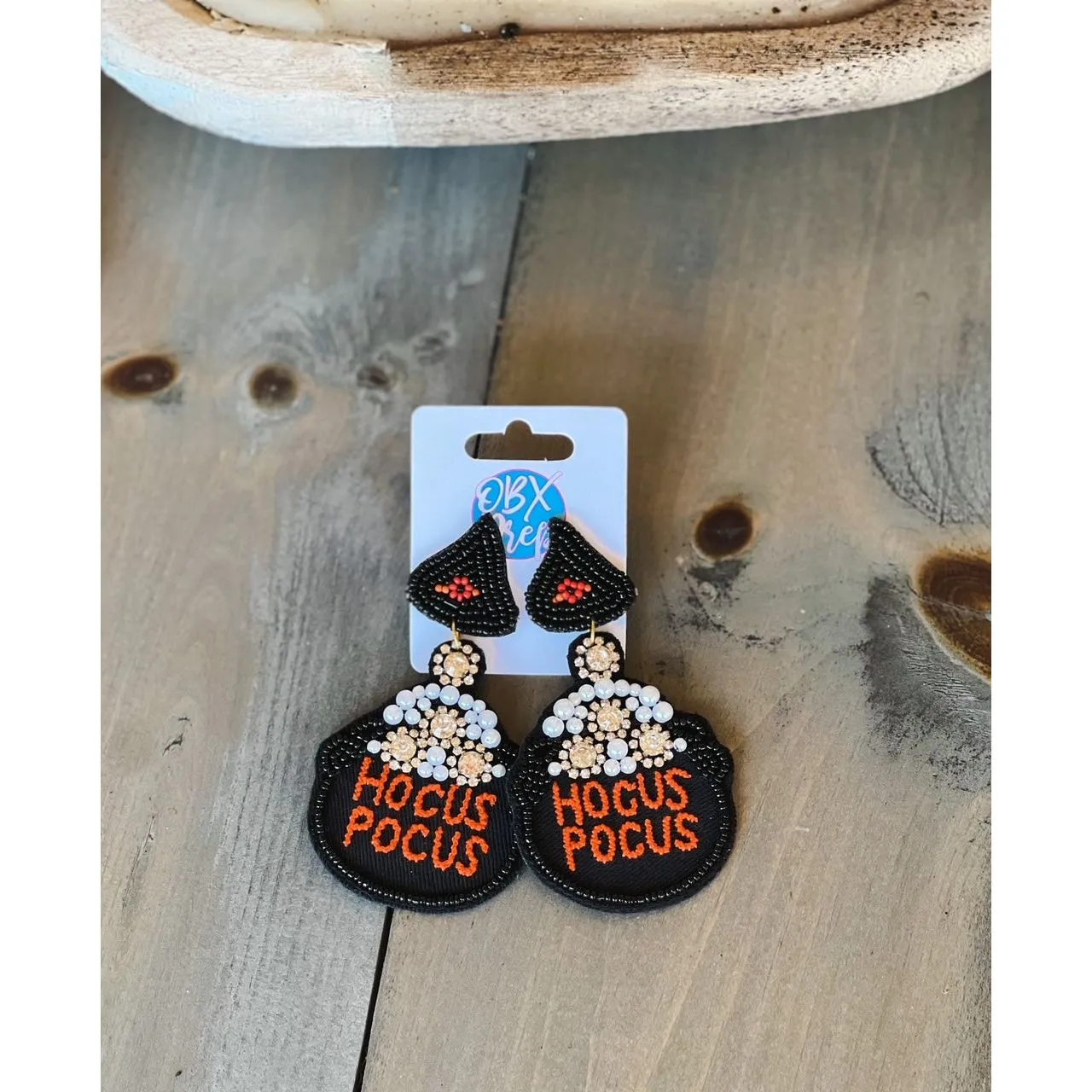 Hocus Pocus Cauldron Halloween Seed Bead Dangle Earrings sold by Roxie’s Picks product image thumbnail 2