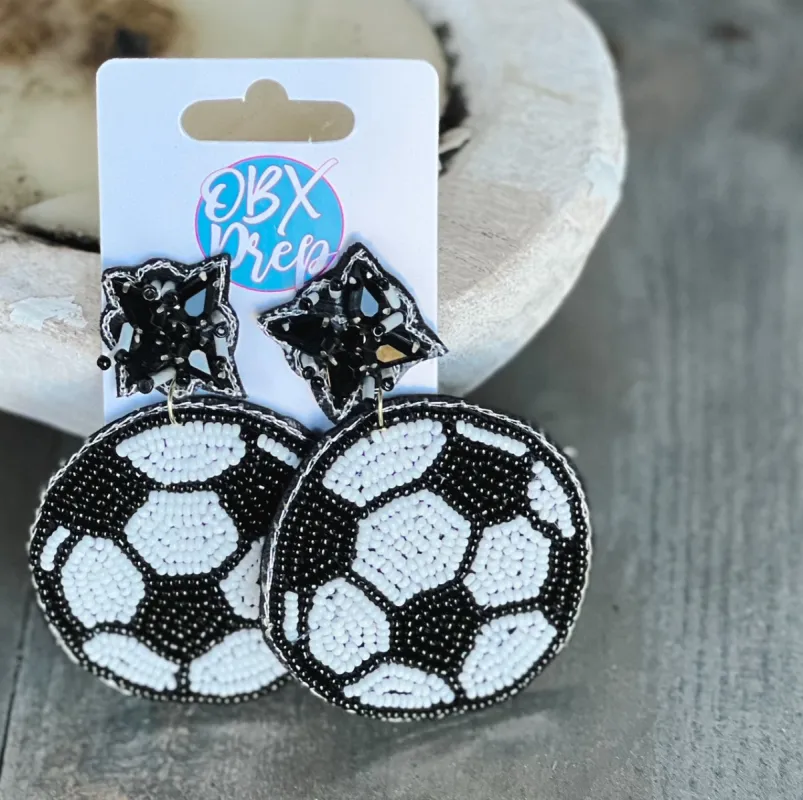 Soccer Seed Beaded Dangle Earrings sold by Roxie’s Picks