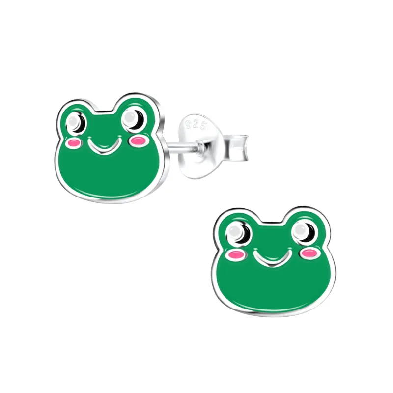 Green Frog 925 Sterling Silver Hypoallergenic Earrings sold by Roxie’s Picks