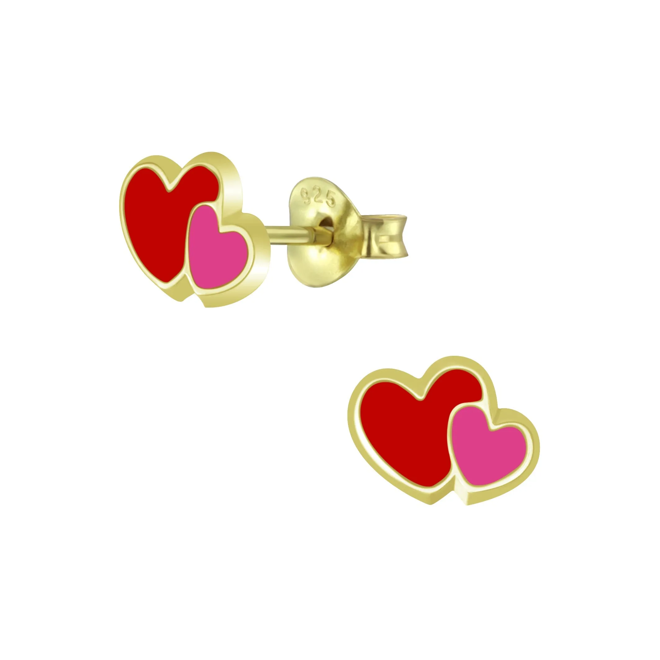 Heart Earrings with Gold 925 Sterling Silver Hypoallergenic Earrings for Little Girls sold by Roxie’s Picks