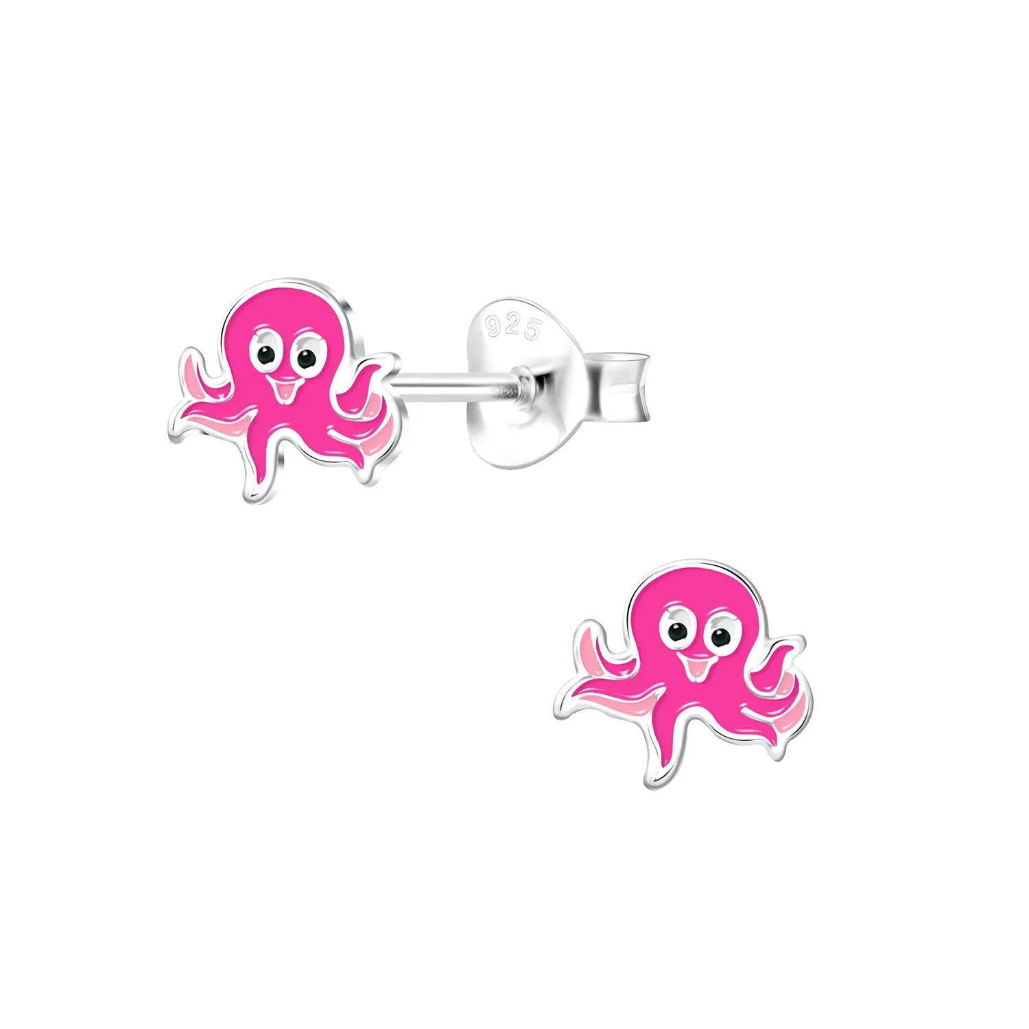 Pink Octopus Earrings 925 Sterling Silver Hypoallergenic Earrings for Little Girls sold by Roxie’s Picks