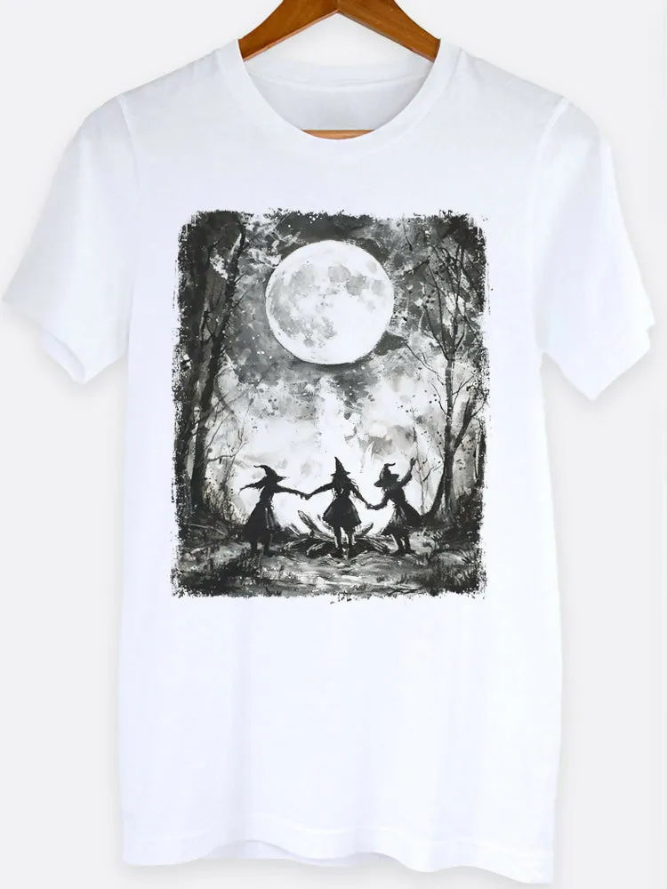 Vintage Witches Girls Trip Halloween Graphic Tee sold by Roxie’s Picks product image thumbnail 2