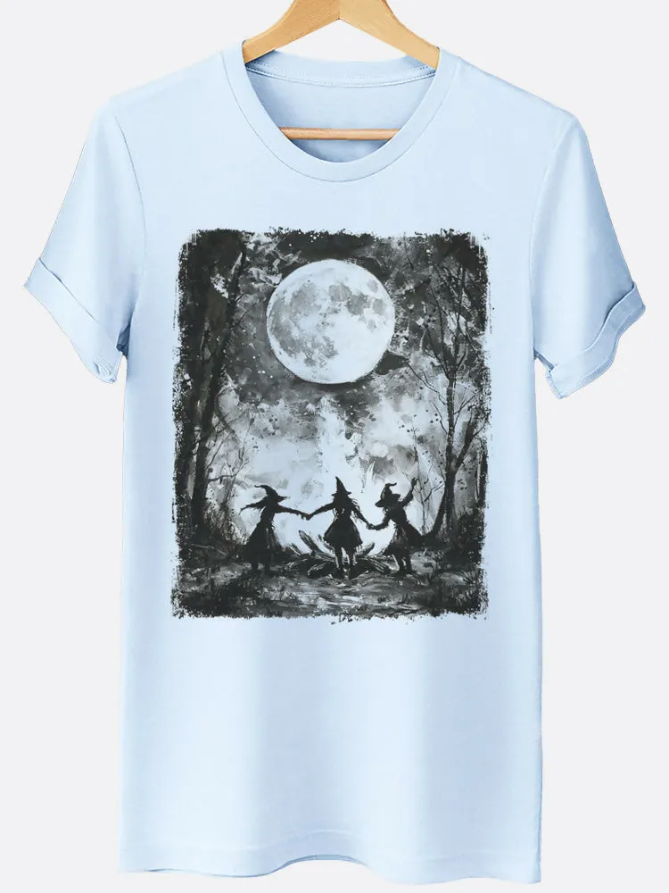 Vintage Witches Girls Trip Halloween Graphic Tee sold by Roxie’s Picks product image thumbnail 3