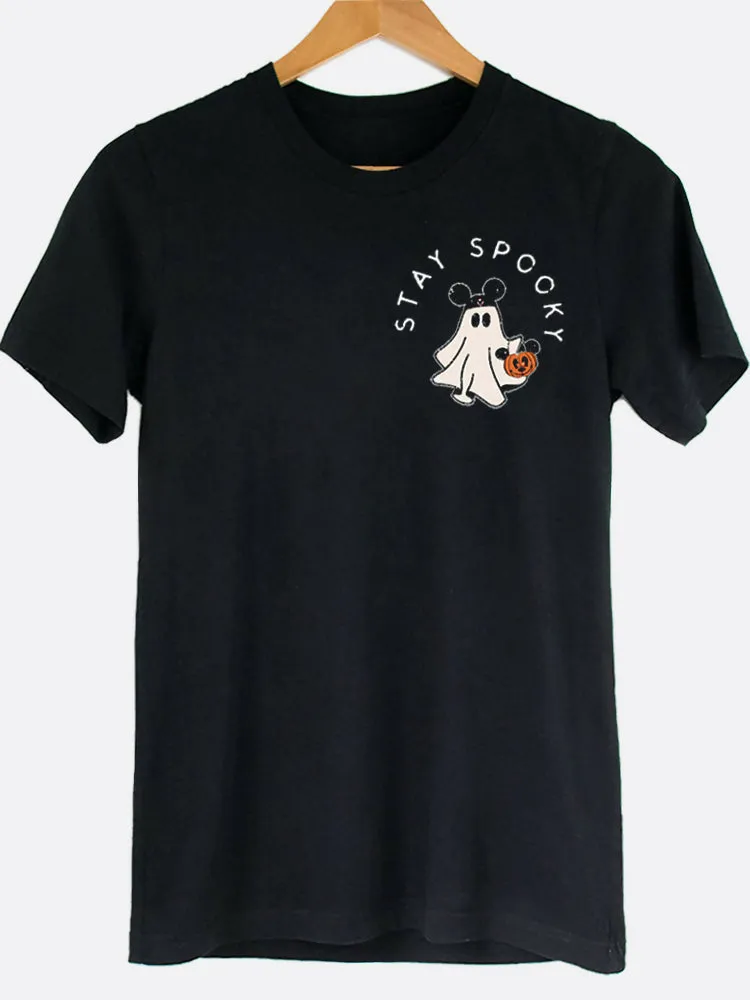 Stay Spooky Pocket Mickey Ghost Trick Or Treat Halloween Graphic Tee sold by Roxie’s Picks product image thumbnail 2