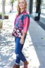 Feeling Your Best Wine Abstract Print Color Block Collar V Neck Sweater sold by Roxie’s Picks