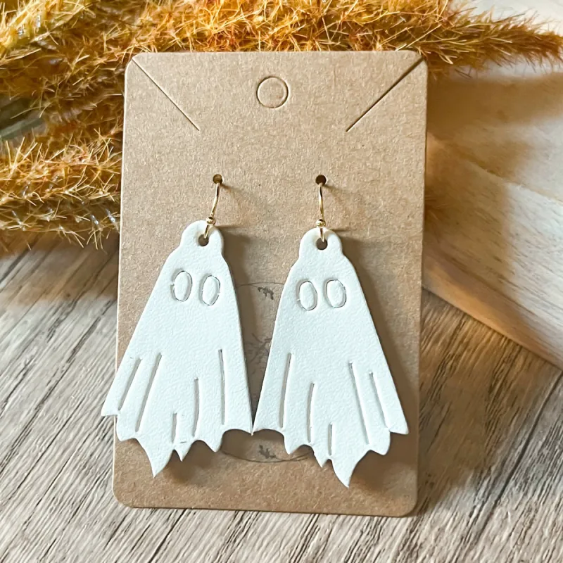 White Embossed Boo-tiful Ghost Earrings sold by Roxie’s Picks