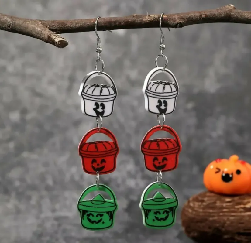 Halloween Bucket Drop Earrings sold by Roxie’s Picks