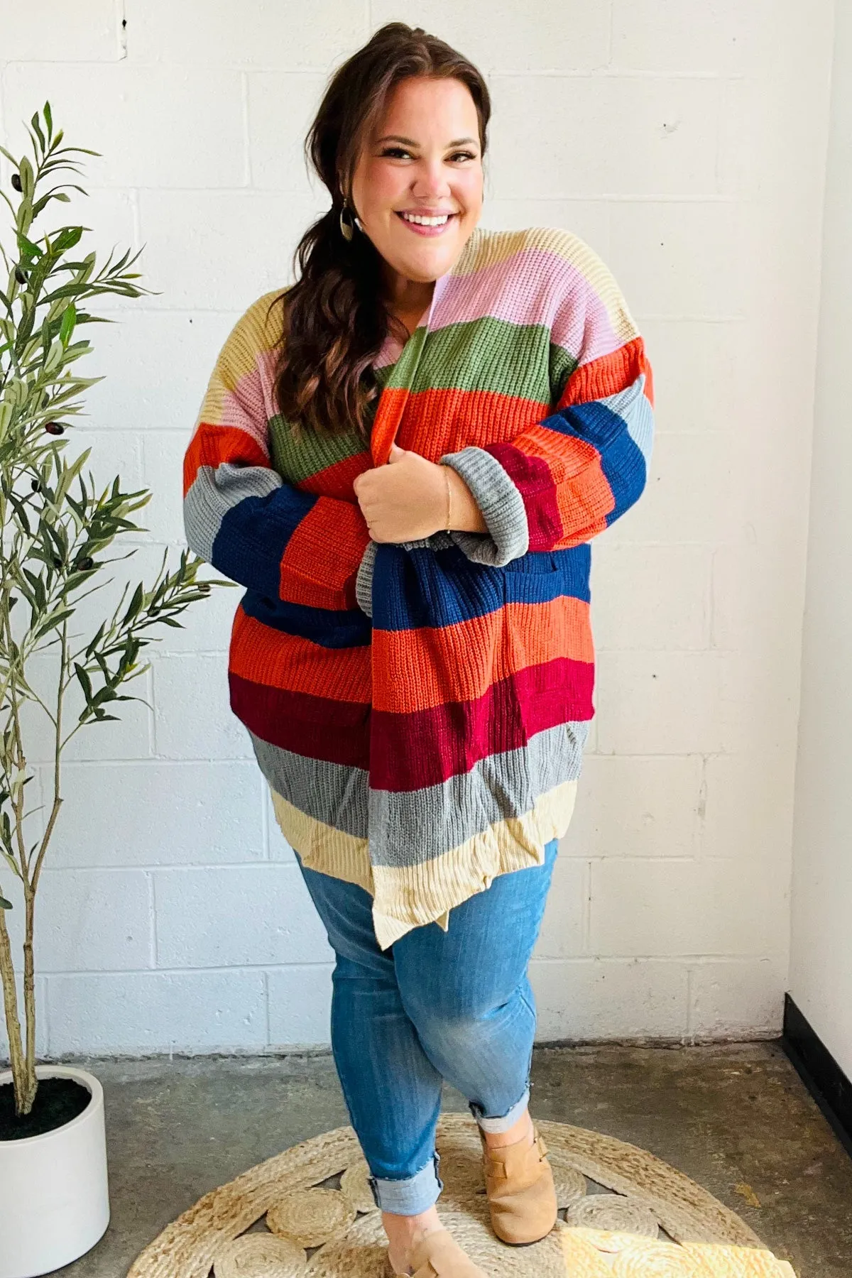 Weekend Ready Multicolor Striped Slouchy Open Cardigan sold by Roxie’s Picks product image thumbnail 4