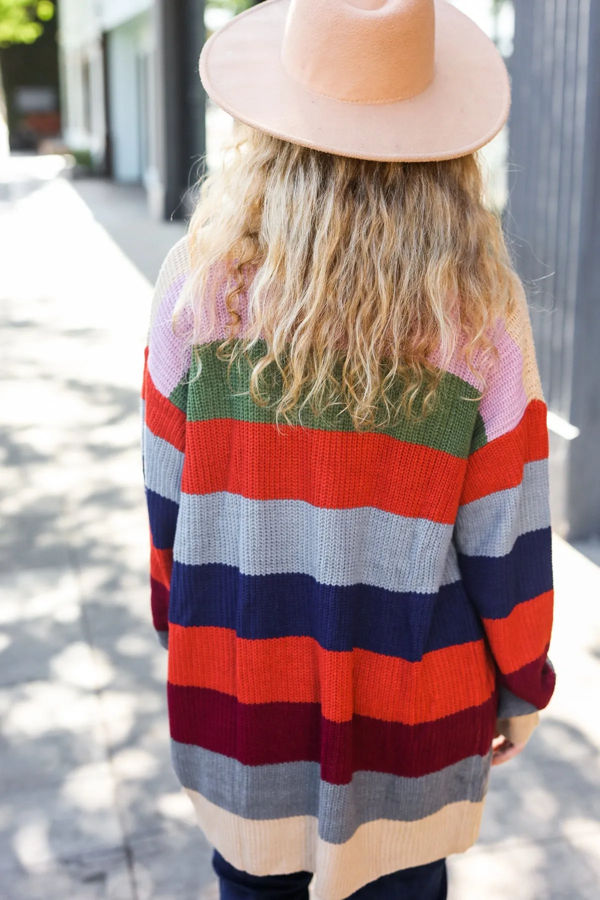 Weekend Ready Multicolor Striped Slouchy Open Cardigan sold by Roxie’s Picks product image thumbnail 3