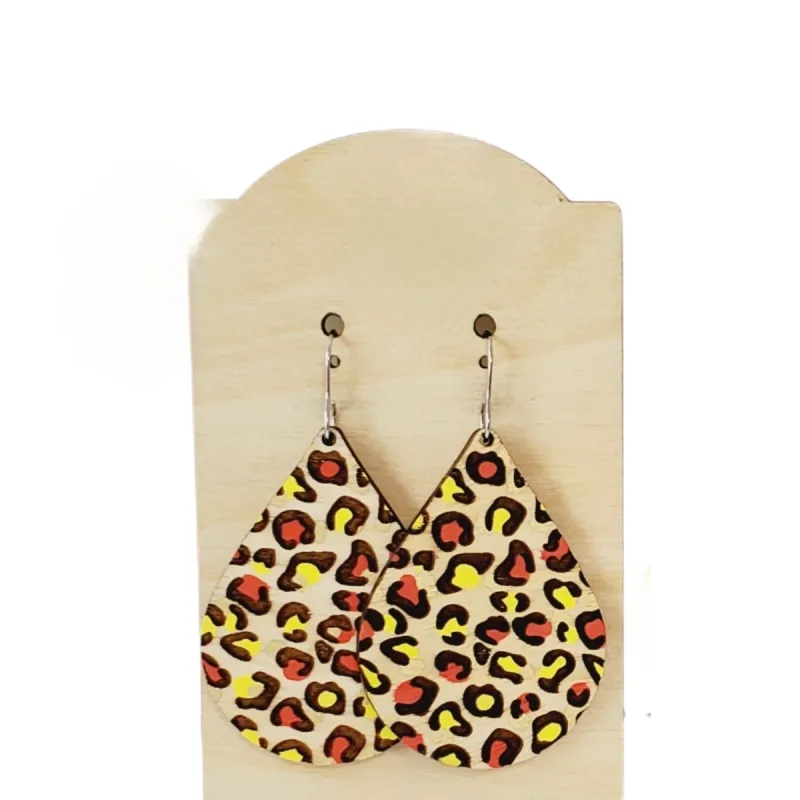 Red & Yellow Cheetah Earrings sold by Roxie’s Picks