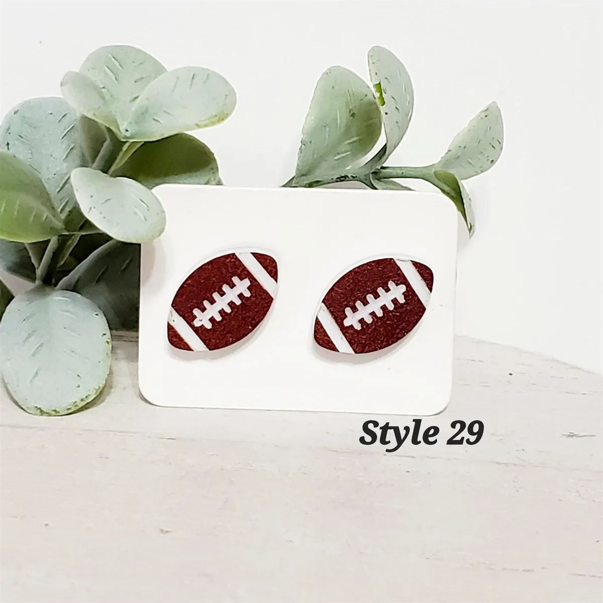 Acrylic Football Studs sold by Roxie’s Picks