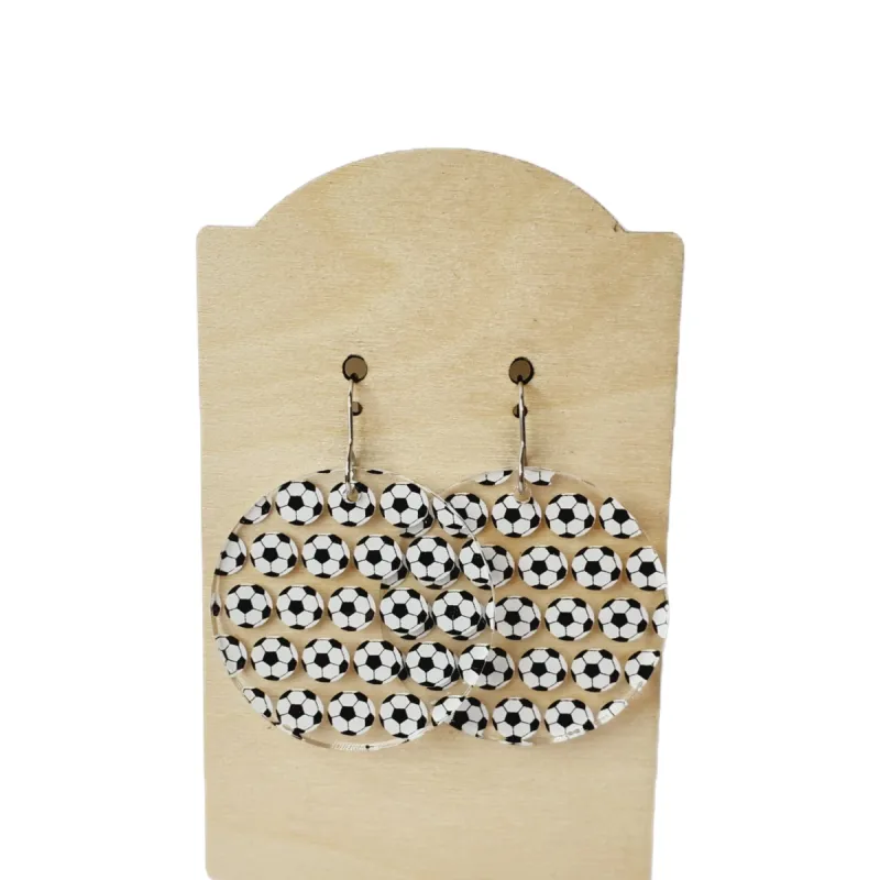 Acrylic Soccer Earrings sold by Roxie’s Picks