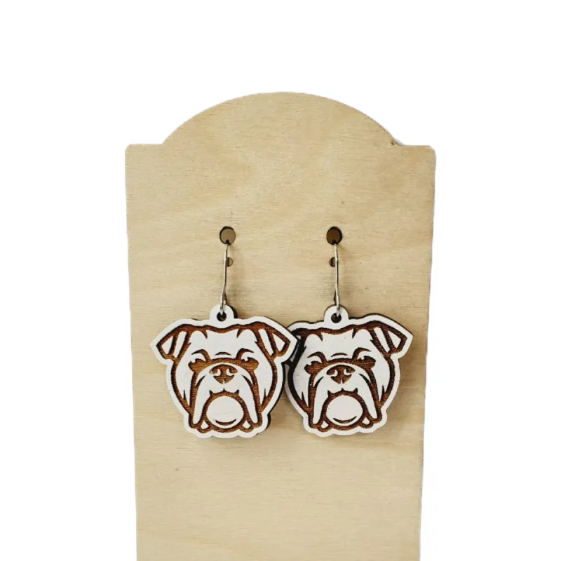 Bulldog Earrings made by Roxie’s Picks