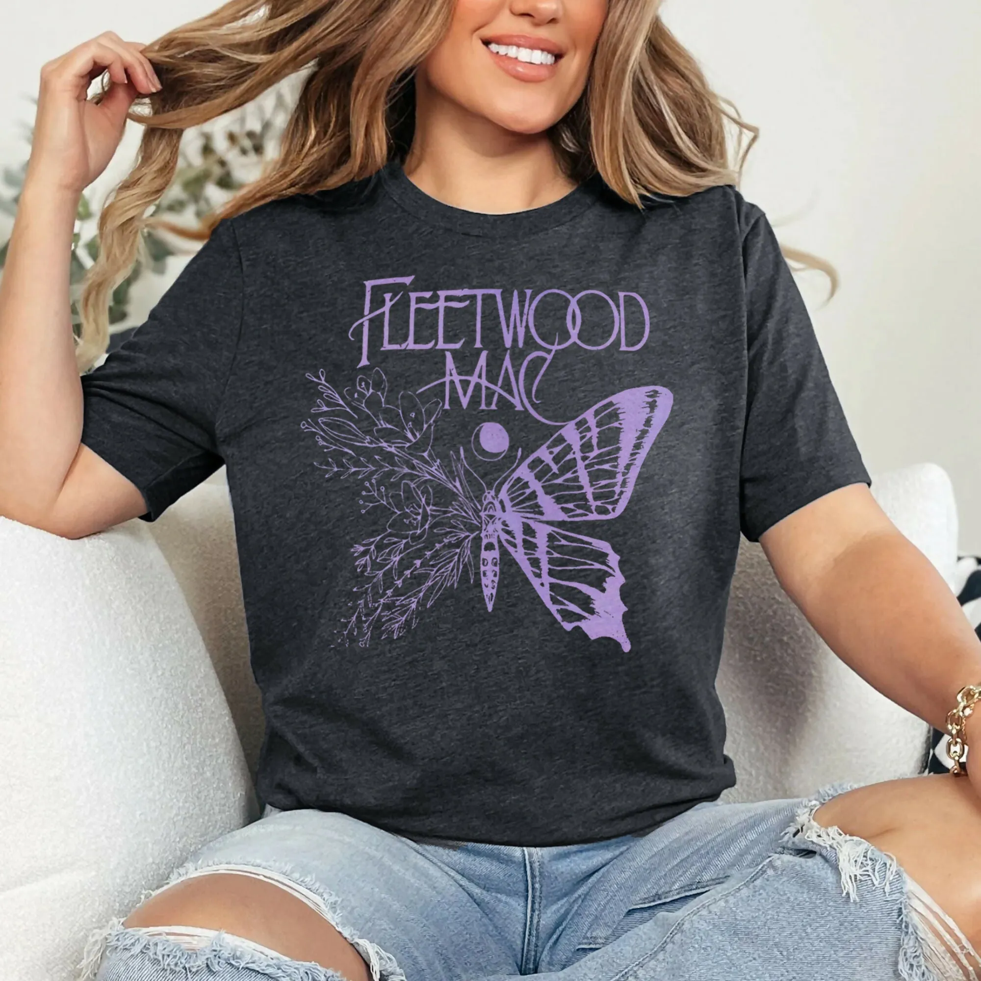 Fleetwood Mac Butterfly Graphic Tee sold by Roxie’s Picks product image thumbnail 2