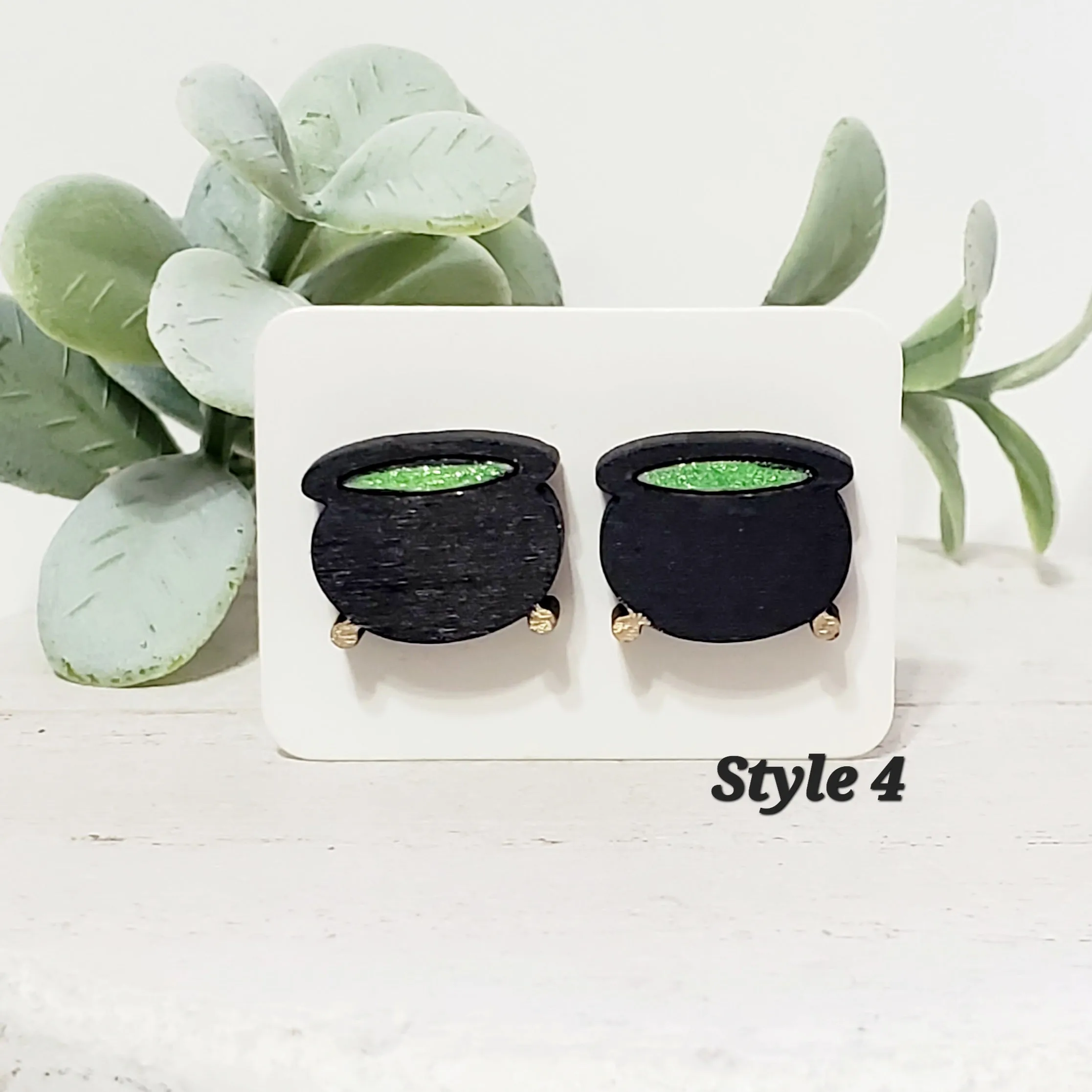 Witch Wood Studs | Style 4 sold by Roxie’s Picks