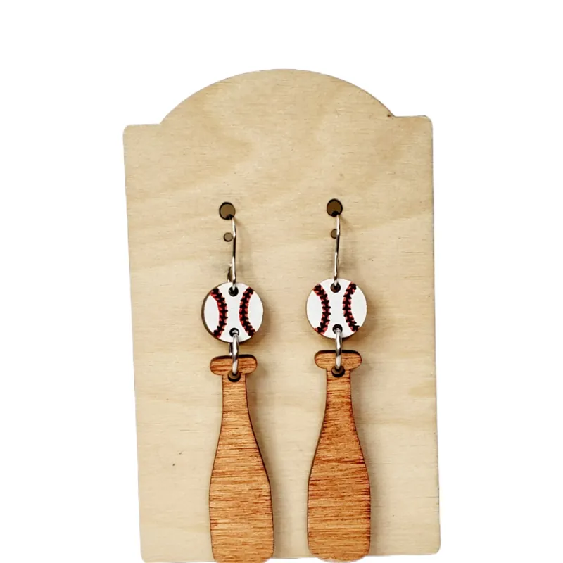 Baseball Bat & Ball Earrings sold by Roxie’s Picks