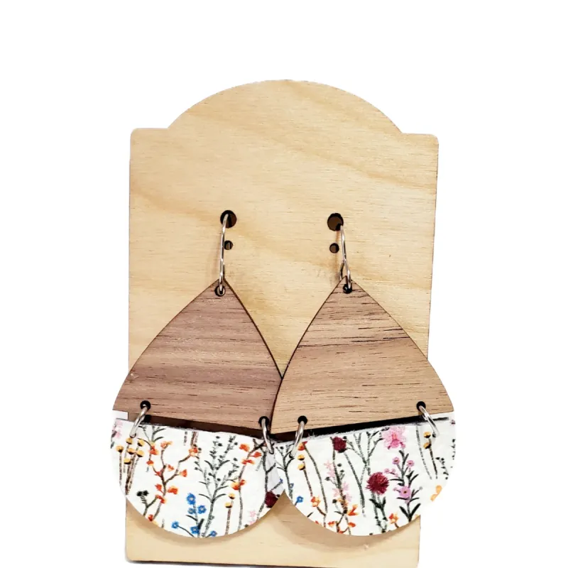 Wildflower Leather & Wood Earrings sold by Roxie’s Picks