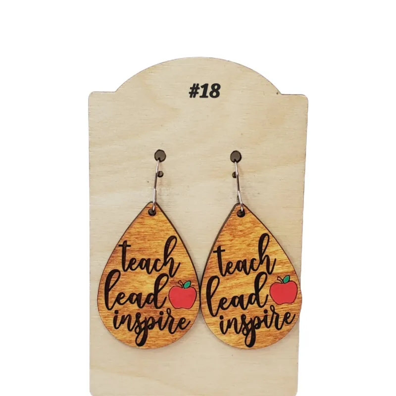 Teach Lead Inspire Earrings sold by Roxie’s Picks