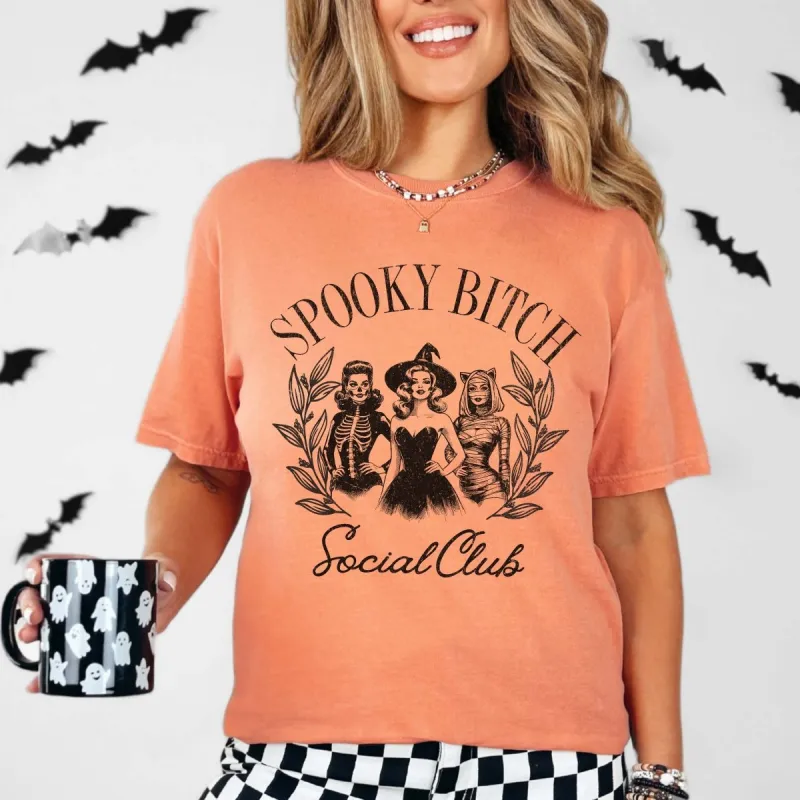 Spooky Bitch Social Club Comfort Color Graphic Tee sold by Roxie’s Picks