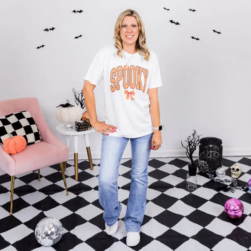 Spooky With Bow Comfort Color Graphic Tee sold by Roxie’s Picks