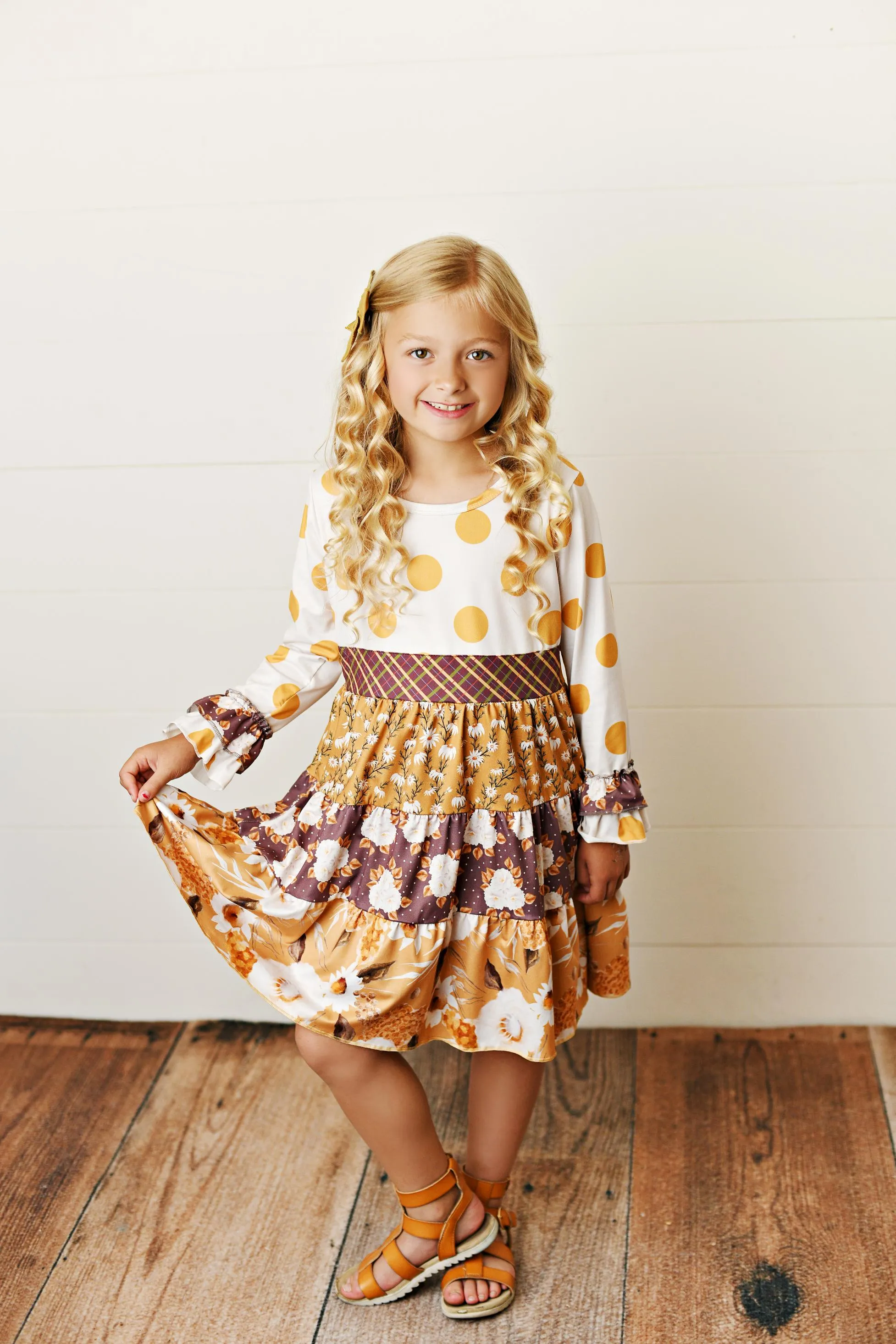 Tiered Mustard Dress sold by Roxie’s Picks