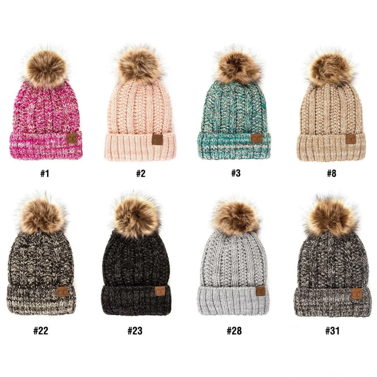 CC Multi-Color Faux Fur Pom Beanie sold by Roxie’s Picks product image thumbnail 2