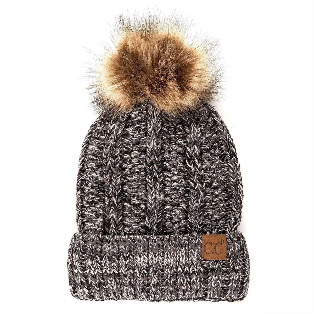 CC Multi-Color Faux Fur Pom Beanie sold by Roxie’s Picks product image thumbnail 4