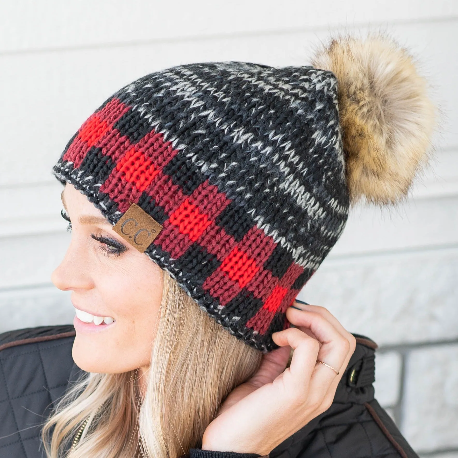 CC Fire Cozy Buffalo Plaid Beanie sold by Roxie’s Picks product image thumbnail 4