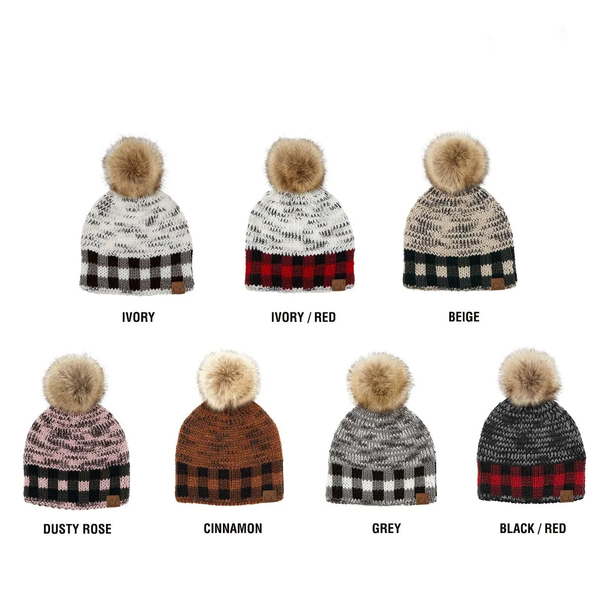 CC Fire Cozy Buffalo Plaid Beanie sold by Roxie’s Picks product image thumbnail 2
