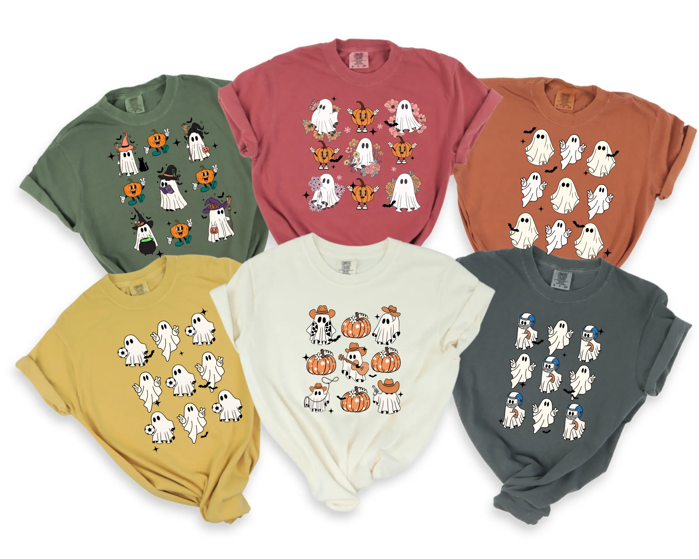 Fall Ghost Grid Tees sold by Roxie’s Picks product image thumbnail 4