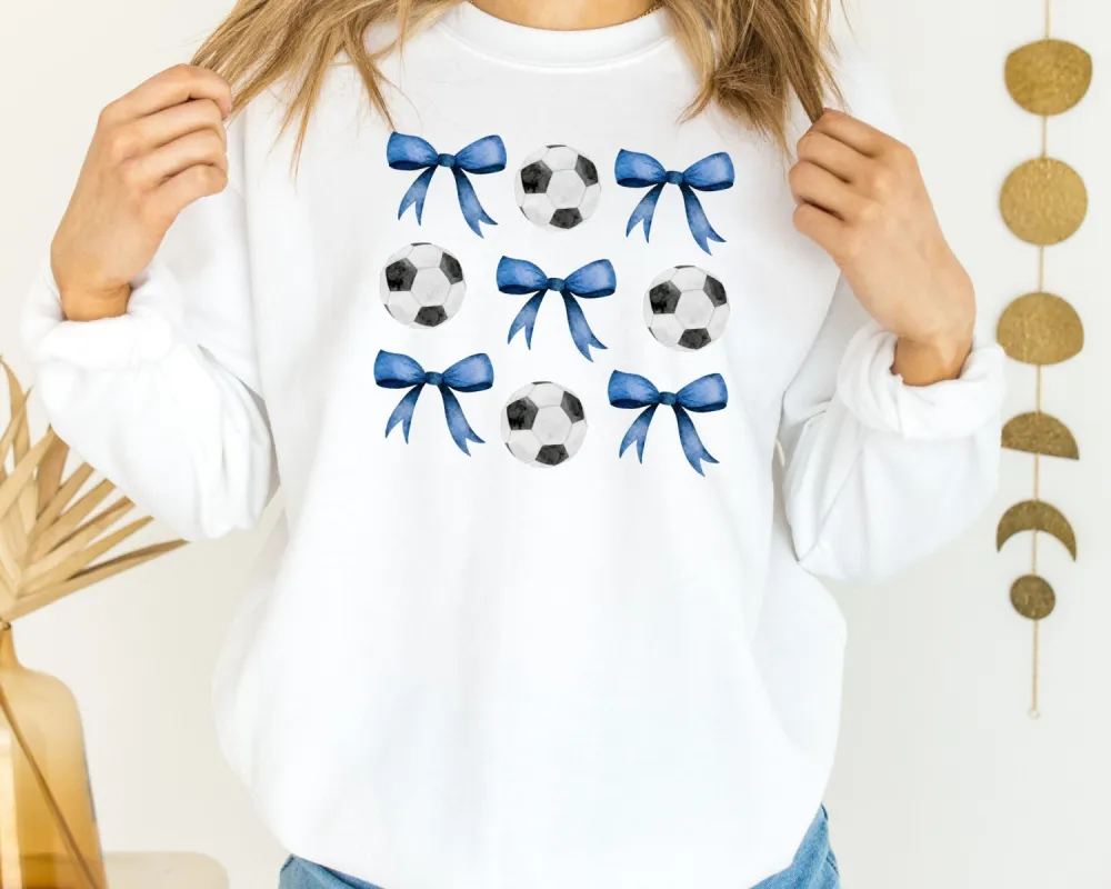 Soccer Balls and Bows Sweatshirt sold by Roxie’s Picks