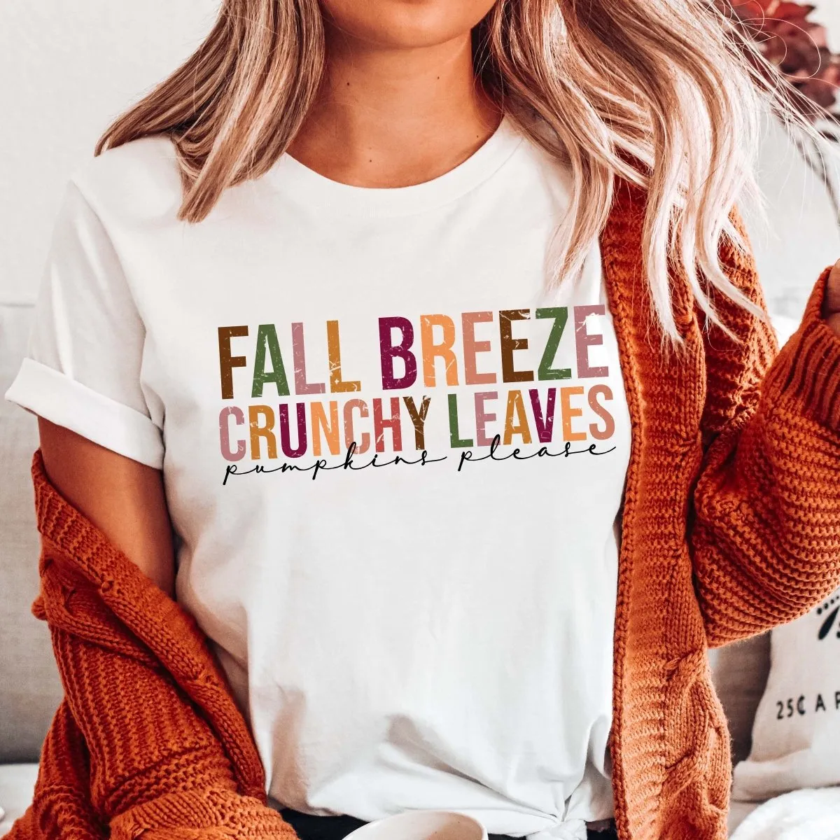 Fall Breeze Crunch Leaves Bella Graphic Tee sold by Roxie’s Picks