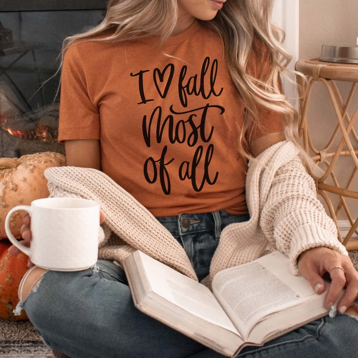 I Love Fall Most Of All Bella Graphic Tee sold by Roxie’s Picks product image thumbnail 4