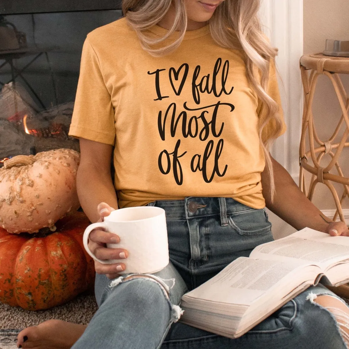 I Love Fall Most Of All Bella Graphic Tee sold by Roxie’s Picks
