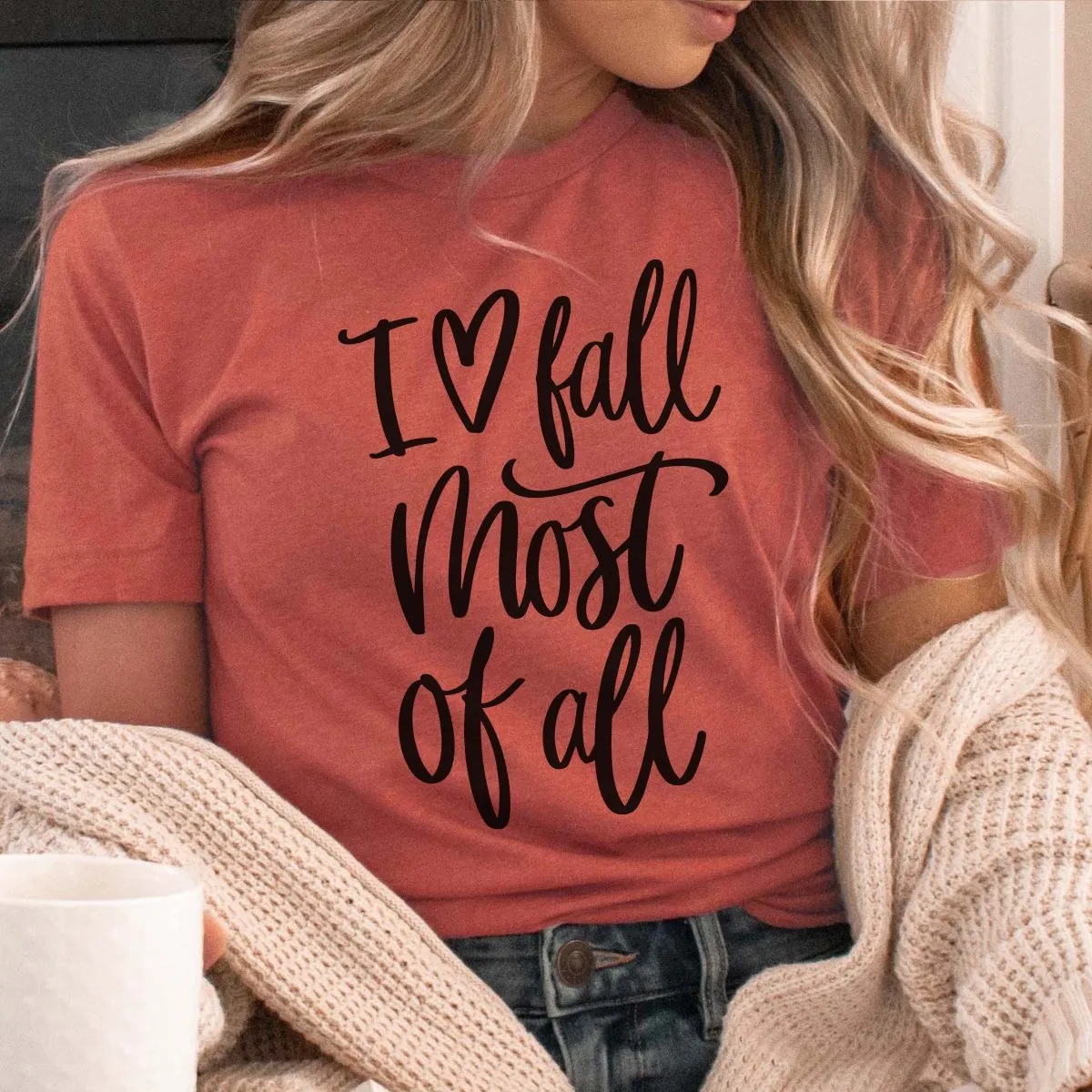 I Love Fall Most Of All Bella Graphic Tee sold by Roxie’s Picks product image thumbnail 5